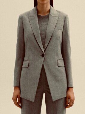 Theory Etienette Wool Houndstooth Check Blazer